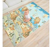 Tapis D'éveil Bébé Pliable Epais Réversible 120x180x1cm - Tapis De Jeu Pour Enfant Bebe - Tapis De Sol XXL En Mousse - Tapis De Motricité Favorisant Le Développement Sensoriel - Cadeau Naissance Bébé