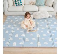 Tapis D'éveil Bébé Pliable Epais Réversible 150x180x1cm - Tapis De Jeu Pour Enfant Bebe - Tapis De Sol XXL En Mousse - Tapis De Motricité Favorisant Le Développement Sensoriel - Cadeau Naissance Bébé