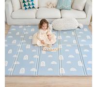 Tapis D'éveil Bébé Pliable Epais Réversible 180x200x1.5cm - Tapis De Jeu Pour Enfant Bebe, Tapis De Sol XXL En Mousse - Tapis De Motricité Favorisant Le Développement Sensoriel - Cadeau Naissance Bébé