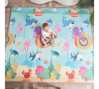 Tapis D'éveil Bébé Pliable Epais Réversible 180x200x1.5cm- Tapis De Jeu Pour Enfant Bebe - Tapis De Sol XXL En Mousse - Tapis De Motricité Favorisant Le Développement Sensoriel - Cadeau Naissance Bébé