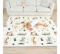 Tapis D'éveil Bébé Pliable Epais Réversible 180x200x1.5cm - Tapis De Jeu Pour Enfant Bebe, Tapis De Sol XXL En Mousse - Tapis De Motricité Favorisant Le Développement Sensoriel - Cadeau Naissance Bébé