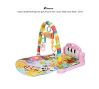 Tapis d'éveil bébé - QUIIENCLEE - 4 en 1 - Rose - Effets sonores - Avec arche jouet