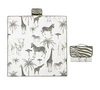 Tapis d'éveil bébé, Tapis de sol dépliant imperméable antidérapant, facile à nettoyer, 130x130 cm pour enfants et nourrissons (Style safari)