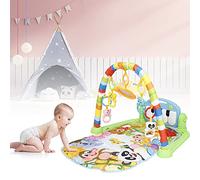 Tapis d'éveil Bébé, Tapis d'éveil et de jeux pour Nouveau-né avec Musique et Lumières,Tapis de Jeu épaissi bébé Fitness Piano pour Naissance en Garçons et Filles, Arches de Jeu et Jouets