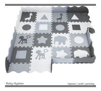 Moby-System Tapis d'éveil bébé 150x150 - Tapis puzzle 16 pièces, mousse EVA, sans substances nocives