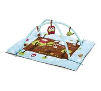 Ludi - Aire D'Éveil « Chouette » - 4 Tubes Gonflables, Tapis Confortable, 2 Arches Amovible & Activités Sensorielles - Dès La Naissance - Développe La Motricité & La Dextérité - 110 x 110 x 48 cm