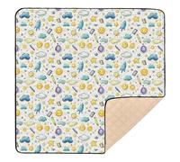 Tapis d'éveil doux et épais avec éléments de dessin animé pour l'intérieur et l'extérieur, lavable, pour bébés, nourrissons, tout-petits, 127 x 127 cm