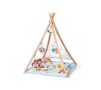 Tapis D'éveil En Forme De Teepee - Kiokids - Multicolore - 80x80x120 Cm - Inclut 5 Jouets - Oreiller D'activités Multicolore