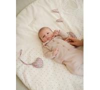 Tapis d'éveil en gaze de coton détails en tissu Liberty rose pâle TU