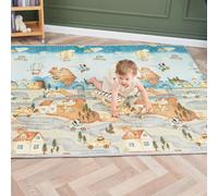 Tapis D'éveil Bébé Pliable Epais Réversible 120x180x1cm - Tapis De Jeu Pour Enfant Bebe - Tapis De Sol XXL En Mousse - Tapis De Motricité Favorisant Le Développement Sensoriel - Cadeau Naissance Bébé