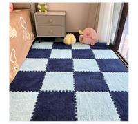 Tapis D'éveil en Peluche Carreaux De Sol Emboîtables en Mousse EVA Tapis Antidérapant pour Aire De Jeux pour Enfants Cage pour Animal Domestique Décoration D'intérieur(Light Blue+Dark Blue,50pcs)
