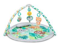Bright Starts Tapis d'éveil pliable Wild Rainforest – 7 jouets, arche et coussin, sac – Bleu/Vert