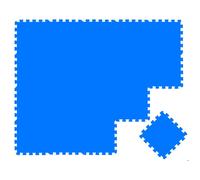 Tapis d'eveil Eva modele puzzle en mousse - 30 x 30 x 1 cm - Bleu - Lot de 18 pieces