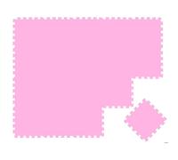 Tapis d'eveil Eva modele puzzle en mousse - 30 x 30 x 1 cm - Rose - Lot de 18 pieces