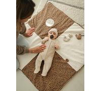 Tapis d'éveil léopard en gaze de coton beige TU