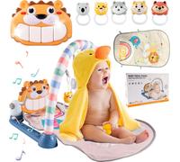 Tapis d'éveil Malplay avec mousse Bébé lion Miroir interactif Hochets dès 0 mois