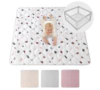 Tapis d'éveil Matelassé pour Bébé 127x127cm Confetti - Extra Épais 1,5 cm, Tapis de Jeux Bébé Antidérapant - Tapis d'éveil et de Jeux pour Bébé - Couverture de Tapis Lavable en Machine