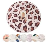 Tapis d'éveil Matelassé pour Bébé ⌀150 cm-Chat sauvage (naturel) - Extra Épais 1,5 cm, Tapis de Jeux Bébé Antidérapant - Tapis d'éveil et de Jeux pour Bébé - Couverture de Tapis Lavable en Machine