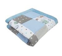 Medi Partners Tapis d'éveil Bebe de sol Motricité bébé parc Enfant jeux 100x100cm - 100% Coton Couverture Naissance pliable Multifonctionnel Mat Épais Doux Eveil Oeko-Tex (Cerfs et hérissons)