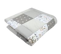 Medi Partners Tapis d'éveil Bebe de sol Motricité bébé parc Enfant jeux 100x100cm - 100% Coton Couverture Naissance pliable Multifonctionnel Mat Épais Doux Eveil Oeko-Tex (Cerf en feuilles)