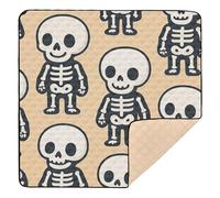 Tapis d'éveil motif squelette d'Halloween mignon pliable pour le sol lavable pour bébé enfant tout-petit