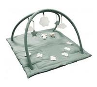 Tapis d'Eveil Musical Carré en Lin Celadon Mouton and Lapin 90Cm Gris G