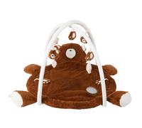 Tapis d'éveil ourson en polyester recyclé marron et écru 90x99x3cm Blanc