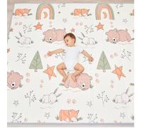 Tapis D'éveil Bébé Pliable Epais Réversible 150x180x1cm - Tapis De Jeu Pour Enfant Bebe - Tapis De Sol XXL En Mousse - Tapis De Motricité Favorisant Le Développement Sensoriel - Cadeau Naissance Bébé