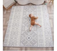 Tapis D'éveil Bébé Pliable Epais Réversible 150x180x1cm - Tapis De Jeu pour Enfant Bebe - Tapis De Sol XXL en Mousse - Tapis De Motricité Favorisant Le Développement Sensoriel - Cadeau Naissance Bébé