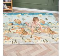 Tapis D'éveil Bébé Pliable Epais Réversible 150x180x1cm - Tapis De Jeu Pour Enfant Bebe - Tapis De Sol XXL En Mousse - Tapis De Motricité Favorisant Le Développement Sensoriel - Cadeau Naissance Bébé