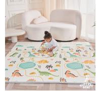 Tapis d'éveil pliable réversible et imperméable - 200x180x1 5cm Tapis de jeu enfant en mousse - DINO SUPERBE BEBE