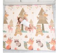 Tapis d'éveil pliable réversible et imperméable - 200x180x1,5cm | Tapis de jeu enfant en mousse - INDIANS | SUPERBE BEBE