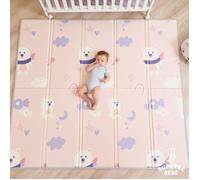 Tapis D'éveil Bébé Pliable Epais Réversible 180x200x1.5cm - Tapis De Jeu Pour Enfant Bebe, Tapis De Sol XXL En Mousse - Tapis De Motricité Favorisant Le Développement Sensoriel - Cadeau Naissance Bébé