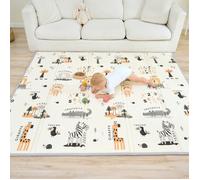 Tapis D'éveil Bébé Pliable Epais Réversible 180x200x1.5cm - Tapis De Jeu Pour Enfant Bebe, Tapis De Sol XXL En Mousse - Tapis De Motricité Favorisant Le Développement Sensoriel - Cadeau Naissance Bébé