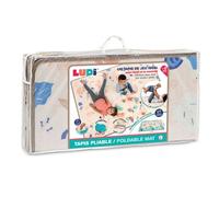 LUDI - Tapis Pliable En 8 - Léger, Compacte, Confortable - 2 Faces, Design Pastel Et Circuit Voitures - Dès La Naissance - Développe La Motricité - Imperméable - Housse De Protection - 195 x 145 cm