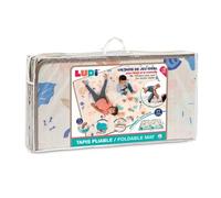 LUDI - Tapis Pliable En 8 - Léger, Compacte, Confortable - 2 Faces, Design Pastel Et Circuit Voitures - Dès La Naissance - Développe La Motricité - Imperméable - Housse De Protection - 195 x 145 cm