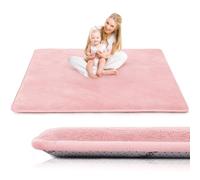 Tapis d'Éveil pour Bébé à Bordure Mince Entièrement Mis à Niveau, Tapis Eveil Bebe d'une Épaisseur de 3cm, Tapis pour Bébé Adapté pour la Chambre d'Enfants et la Chambre à Coucher(Rose, 200*200CM)
