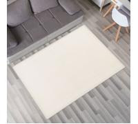 Tapis d'éveil pour bébé/enfant uni antidérapant doux et moelleux Crème Rectangulaire 120 cm x 160 cm x 24 mm