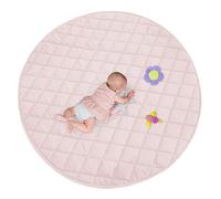 Tapis d'éveil pour bébé Tapis d'éveil pour bébé 140 cm rond matelassé, épaisseur 1,5 cm coton Tapis d'éveil pour enfant Tapis d'éveil souple pour ramper et jouer Rose