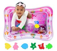 Tapis d'Éveil Sensoriel pour Bébé - Gonflable - Sans BPA et Non Toxique | Stimule la Motricité Durant les Jeux sur le Ventre, PVC Étanche sans Risque, Se Gonfle et Replie Facilement en Minutes - Rose