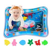 Tapis d'Éveil Sensoriel pour Bébé - Sans BPA et Non Toxique - Gonflable | Stimule la Motricité Durant les Jeux sur le Ventre, PVC Étanche Testé sans Risque, Conseillé Dès 3 Mois - Bleu
