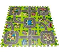 Tapis d'éveil Tapis pour bébé Tapis de puzzle Tapis de jeu Tapis de puzzle en mousse pour tout-petits 9 éléments Ville ASKATO