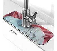 Tapis d'évier absorbant l'eau pour cuisine et salle de bain, motif sculpture de David blanche, tapis d'évier antidérapant lavable pour salle de bain, 38,1 x 14,3 cm