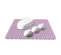 Tapis d'évier carré, tapis de protection d'évier, tapis d'évier en silicone, design en nid d'abeille, pour cuisines, restaurants, hôtels et cantines, violet, -40-220 °C, 34,5 x 34,5 cm