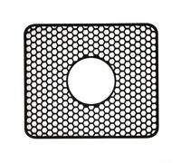 Tapis d'évier de cuisine fabriqué en silicone souple épais pour une protection contre les rayures et un meilleur drainage lors de l'utilisation (trou central noir)