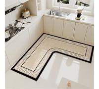 Tapis d'évier de cuisine long antidérapant, imperméable, anti-huile, facile à nettoyer, absorbant pour salle de bain, buanderie (manoir romain, 120 x 45 cm)