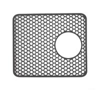 Tapis d'évier en nid d'abeille en silicone à drainage rapide pour (trou latéral gris)