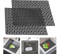 Tapis d'évier en PVC, Tapis de protection d'évier multifonctionnel, Tapis d'évier noir durable