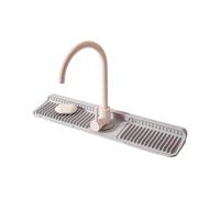 Tapis d'évier en silicone à séchage rapide avec clips amovibles - S'adapte à la plupart des robinets - Empêche les gouttes d'eau et le désordre - Plateau de robinet antidérapant