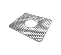 Tapis d'évier en silicone nid d'abeille 34 x 29 cm antidérapant pour (trou central gris)